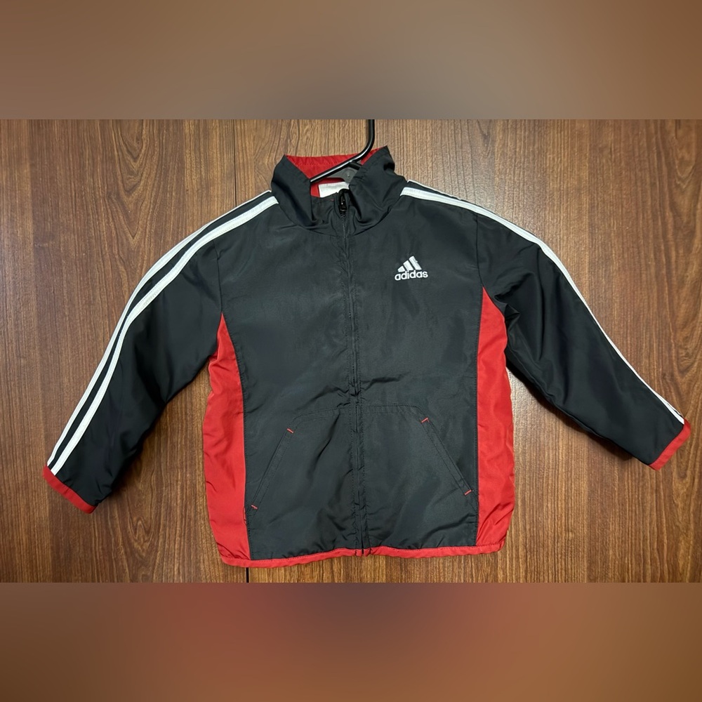 EUC Adidas Kids Jacket in Black and Red